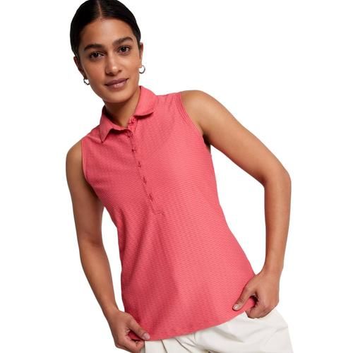 CALIA Women&#39;s Renew Sleeveless Golf Polo, XS, Guava Pink