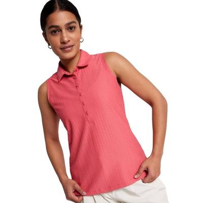 CALIA Women&#39;s Renew Sleeveless Golf Polo, XS, Guava Pink