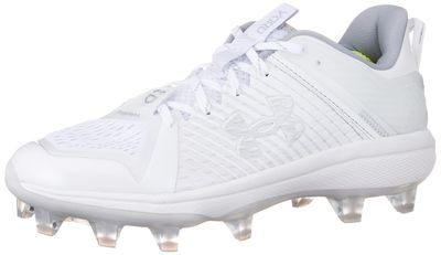 Under Armour Men's Yard Low MT TPU Baseball Cleat, (100) White/White/Metallic Silver, 10.5 Under Armour Men's Yard Low MT TPU Baseball Cleat, (100) White/White/Metallic Silver, 10.5