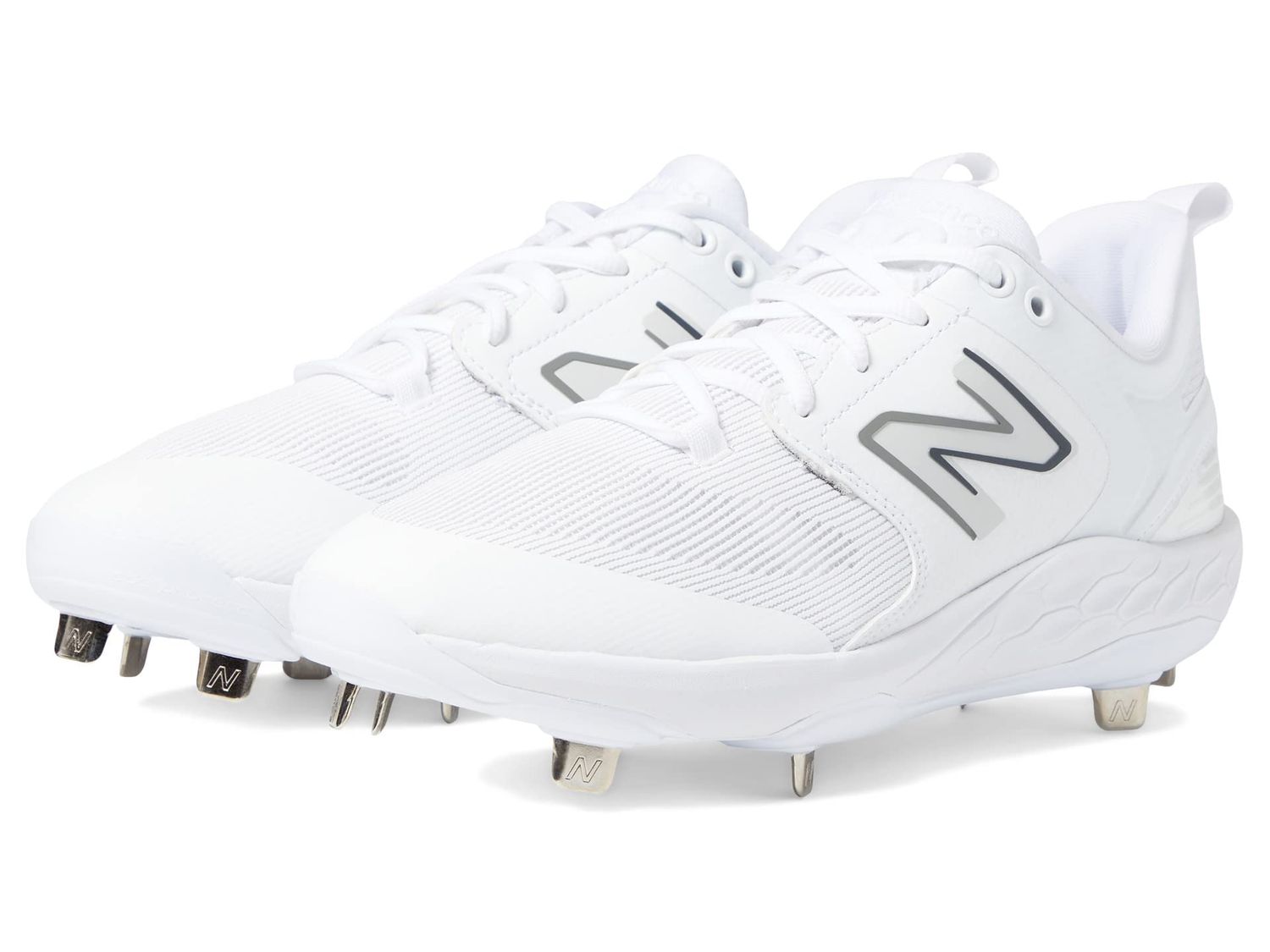 New Balance Men&#39;s Fresh Foam X 3000 V6 Metal Baseball Shoe, White, 6.5