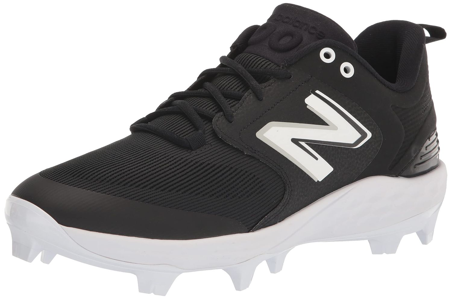 New Balance Men's Fresh Foam 3000 V6 Molded Baseball Shoe, Black/White, 15 New Balance Men's Fresh Foam 3000 V6 Molded Baseball Shoe, Black/White, 15
