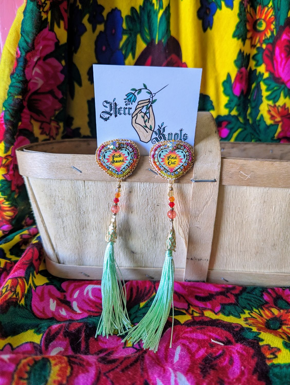 FAFO Teal Earrings