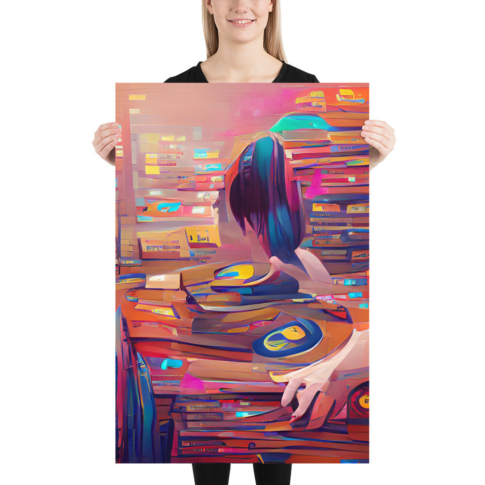 Crate Digger Original Art Studio Poster