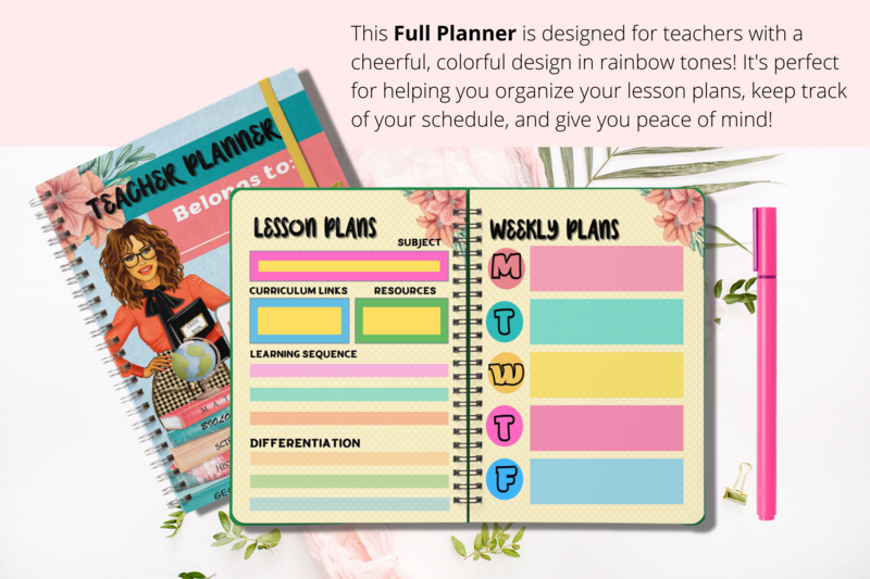 Lesson Planner for Teachers (Rainbow Design)