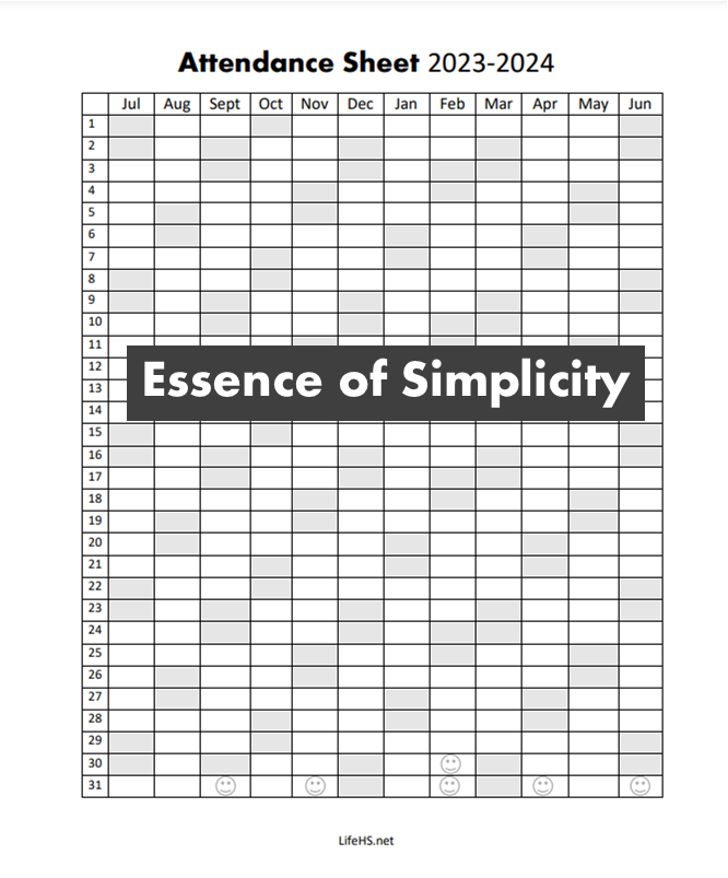 Homeschool Attendance Sheet FREE $0