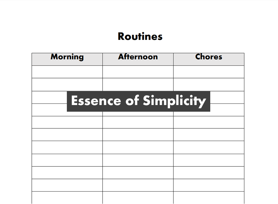 Routines Planning Page Digital Download