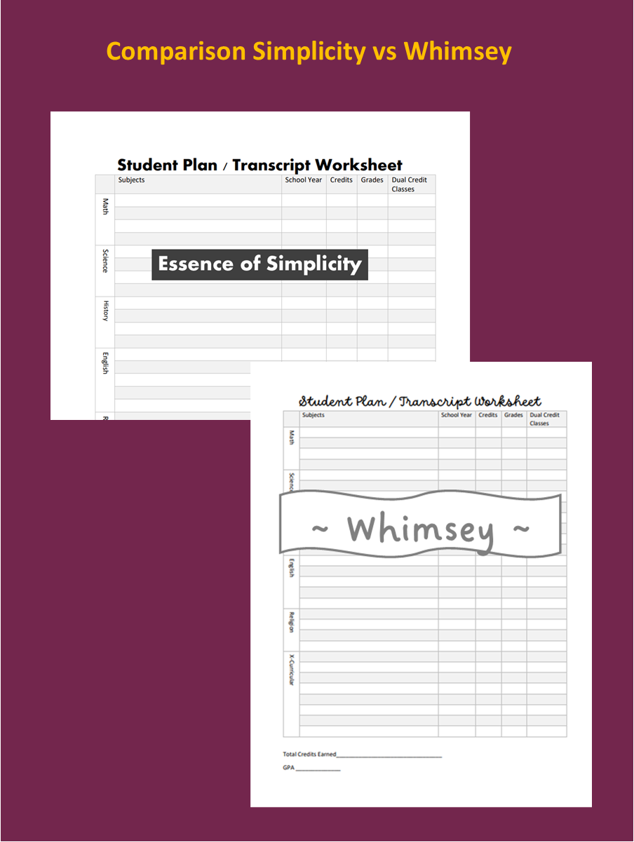 Student Plan / Transcript Tracking Page Digital Download