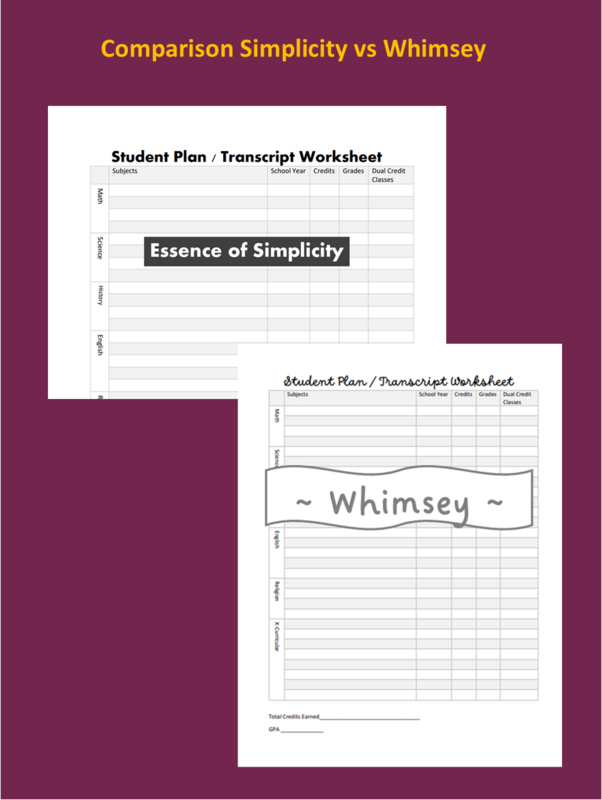 Student Plan / Transcript Tracking Page Digital Download