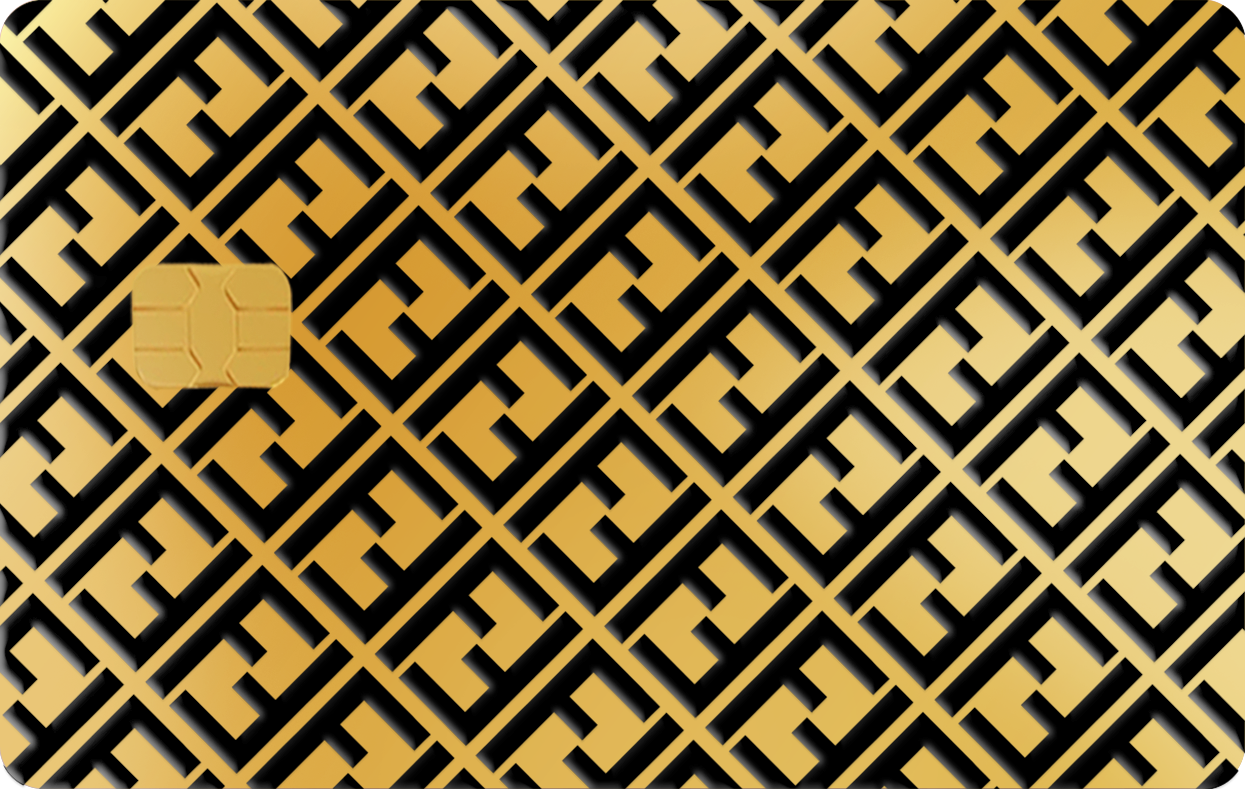 FF MONOGRAM, Card Color Options: 24K Gold Plated