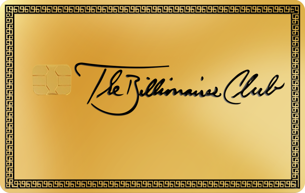 BILLIONAIRE&#39;S CLUB CARD, Card Color Options: 24K Gold Plated