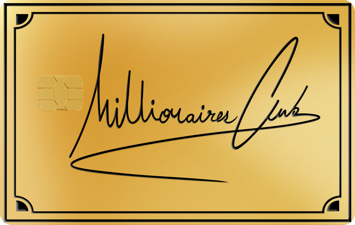 MILLIONAIRE&#39;S CLUB CARD, Card Color Options: 24K Gold Plated