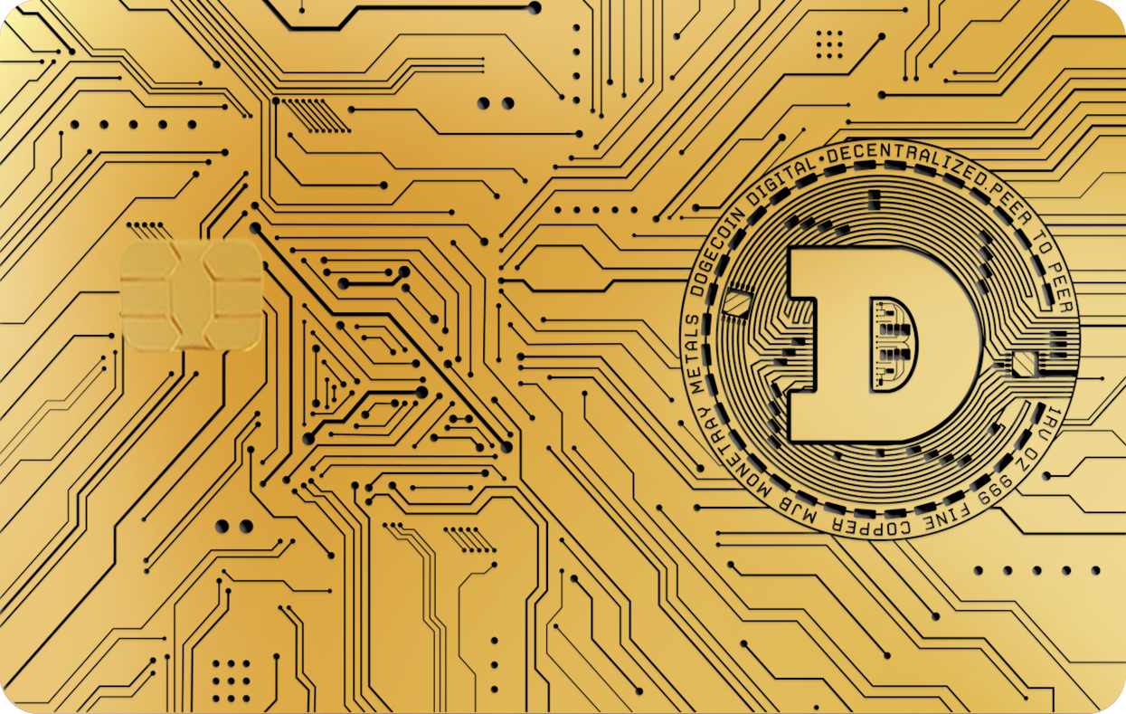 DOGECOIN CURRENCY, Card Color Options: 24K Gold Plated