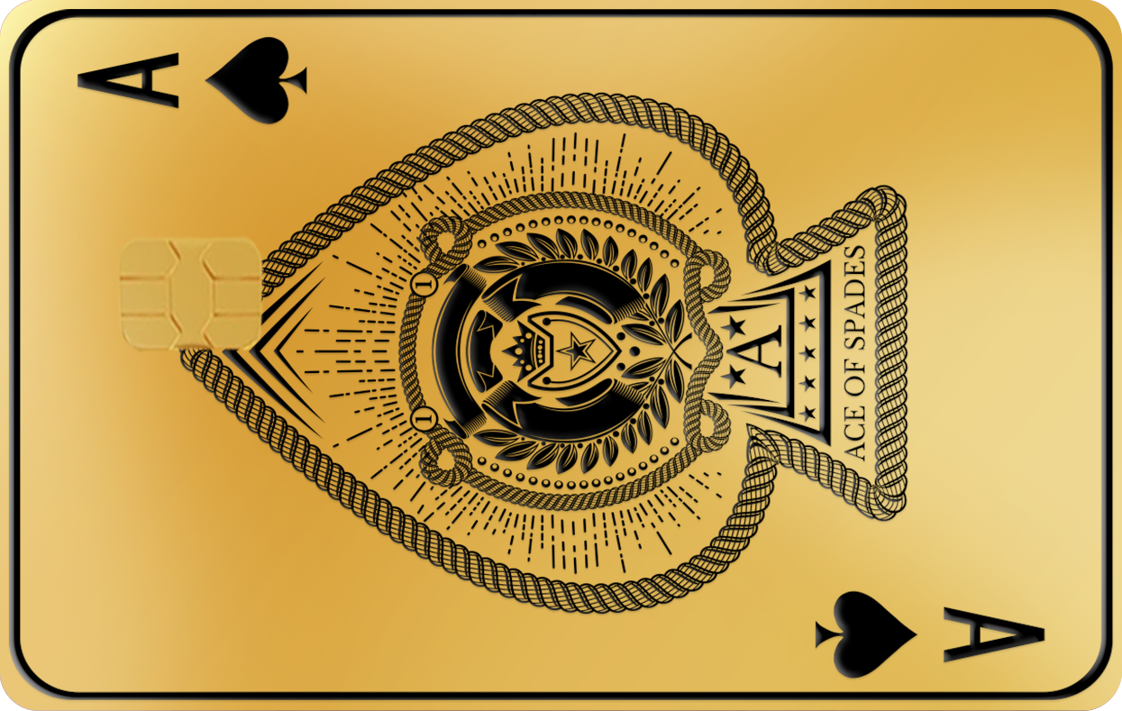 POWER ACE OF SPADES, Card Color Options: 24K Gold Plated