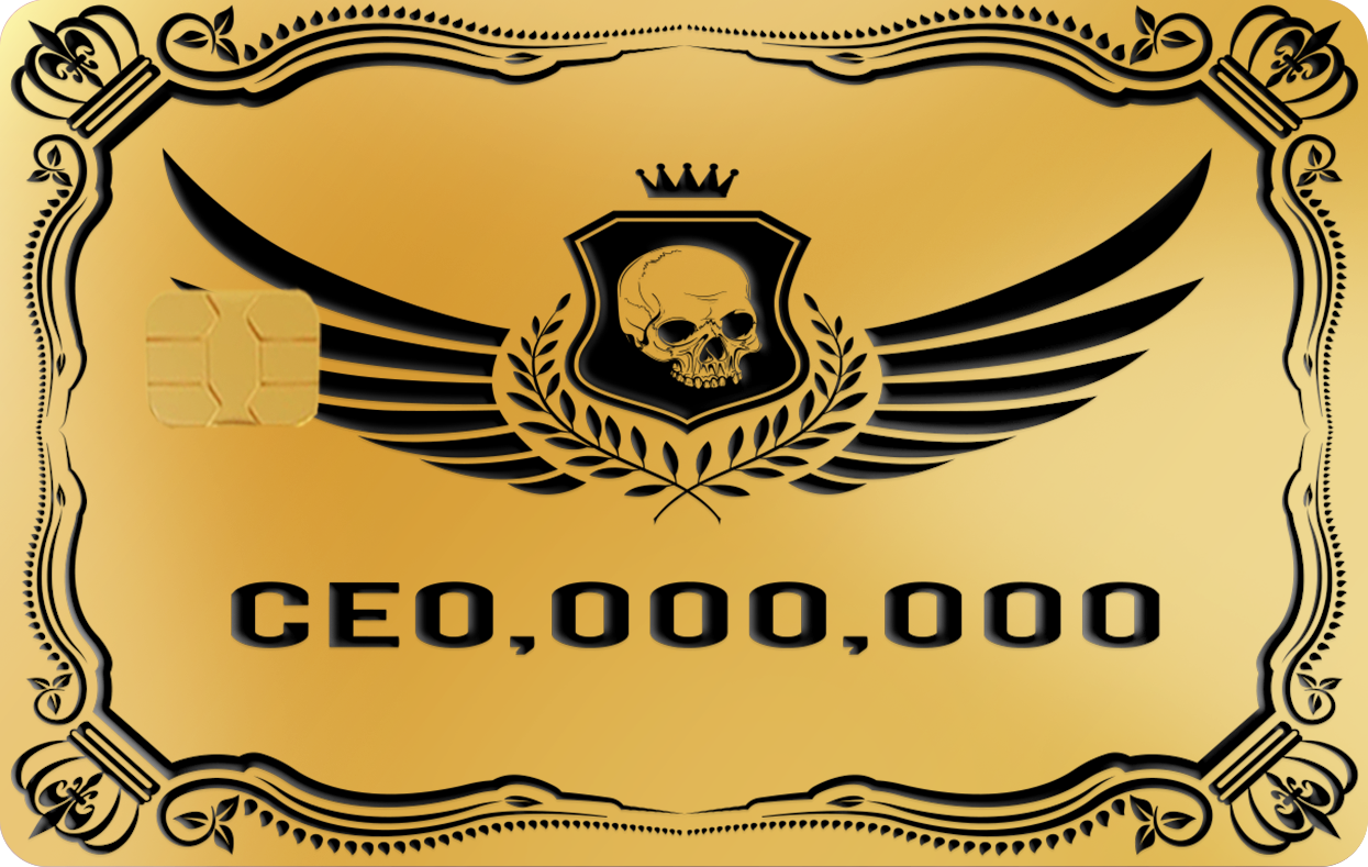 CE0,000,000 ROYAL SKULL, Card Color Options: 24K Gold Plated
