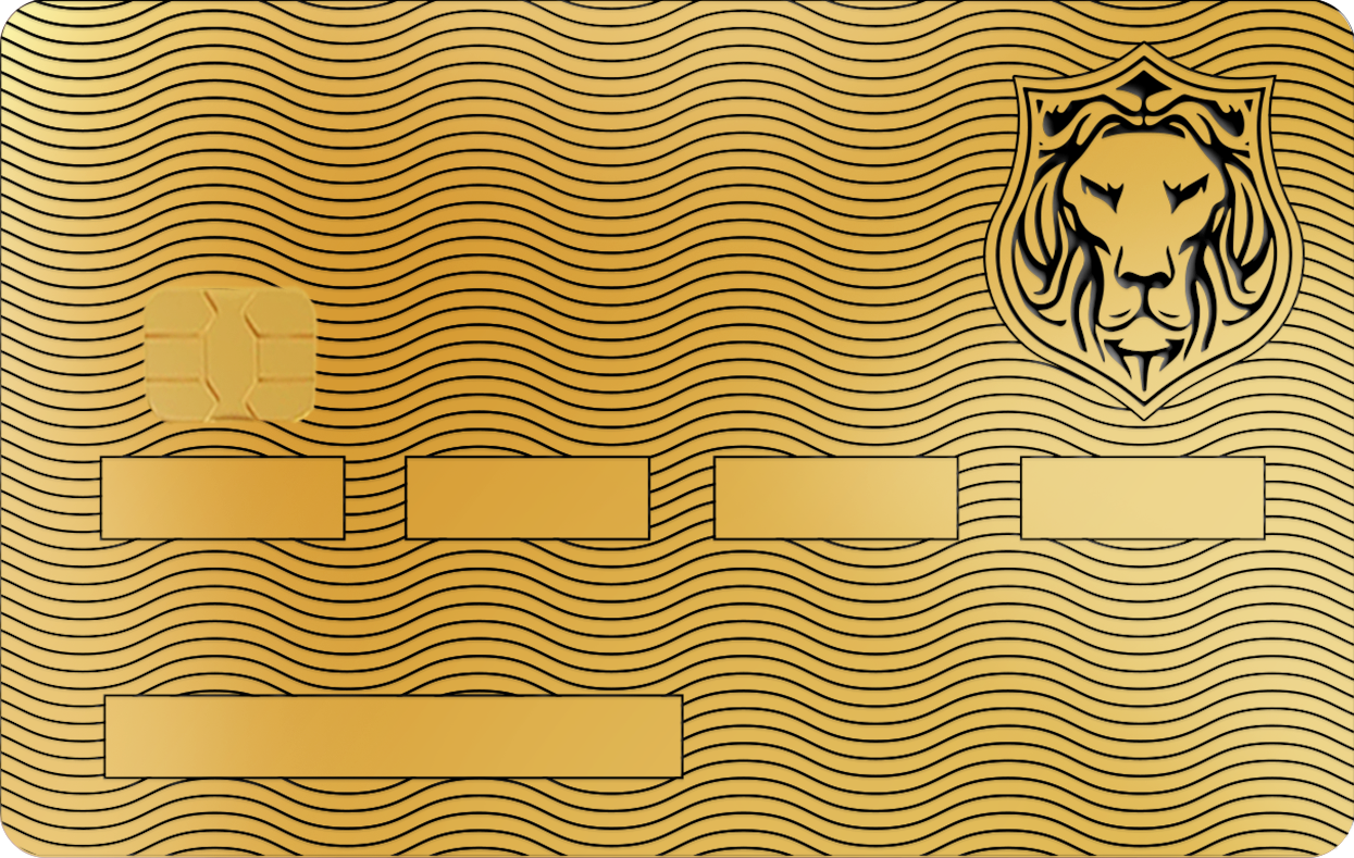 LION CORPORATE CARD, Card Color Options: 24K Gold Plated