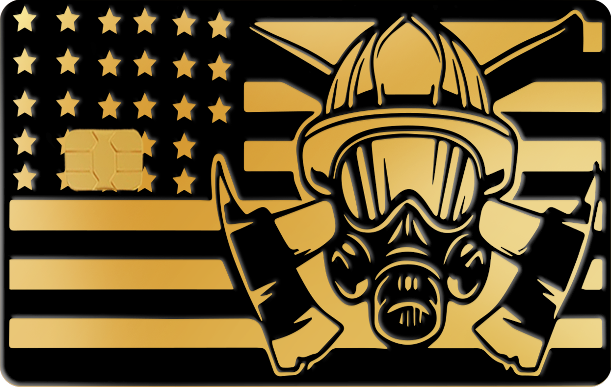 FIREFIGHTER CARD FIREFIGHTER CARD, Card Color Options: 24K Gold Plated