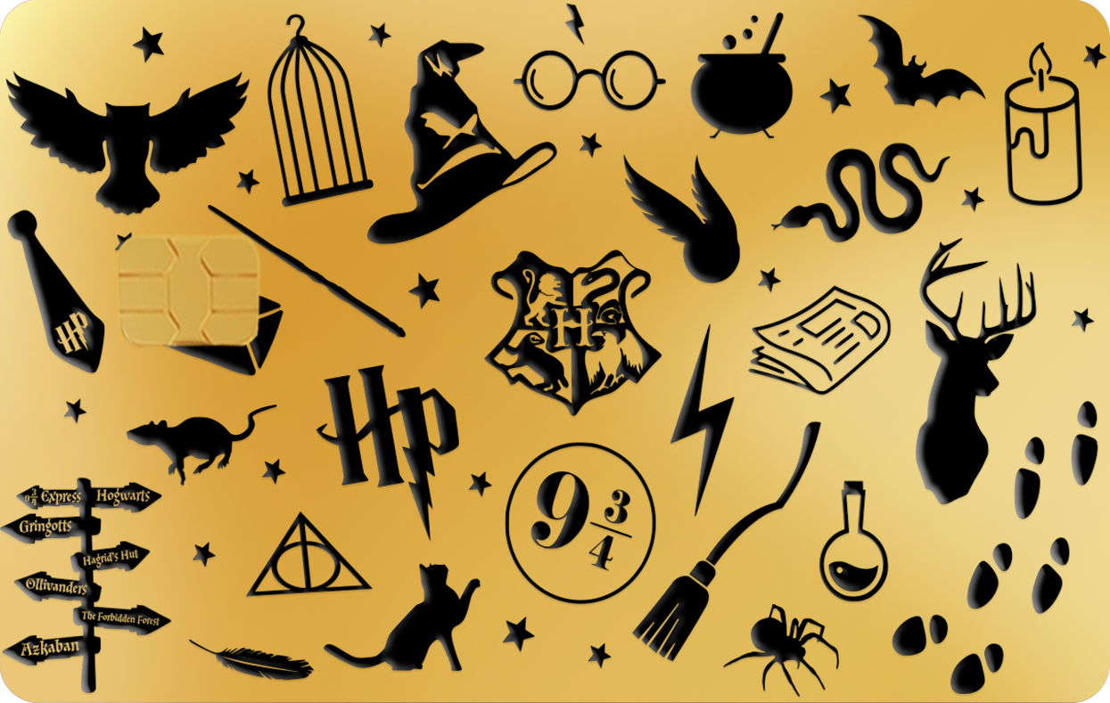 HARRY POTTER COLLAGE, Card Color Options: 24K Gold Plated