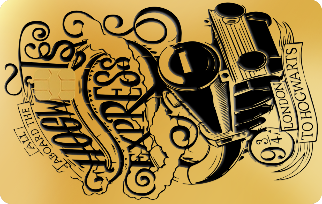 HOGWARTS EXPRESS LONDON, Card Color Options: 24K Gold Plated