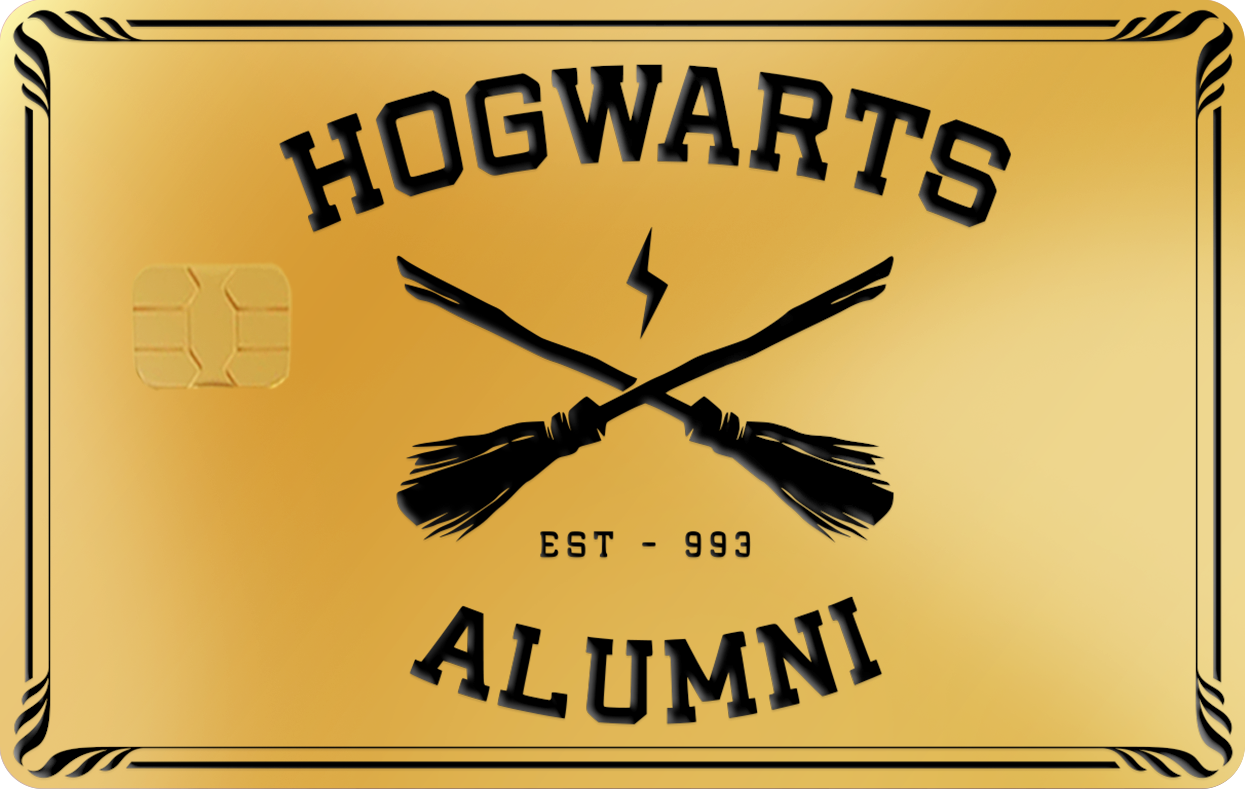 HOGWARTS ALUMNI, Card Color Options: 24K Gold Plated