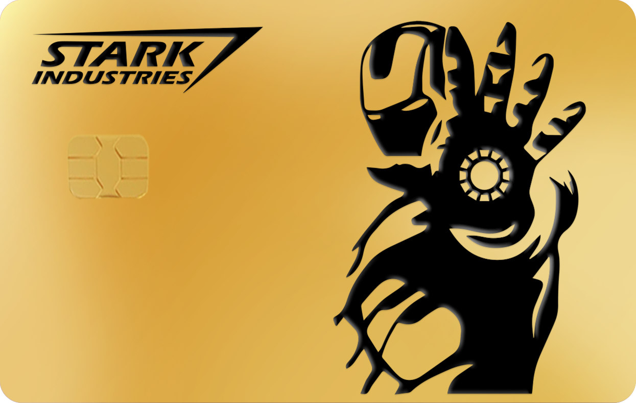 IRON MAN - STARK INDUSTRIES IRON MAN - STARK INDUSTRIES, Card Color Options: 24K Gold Plated