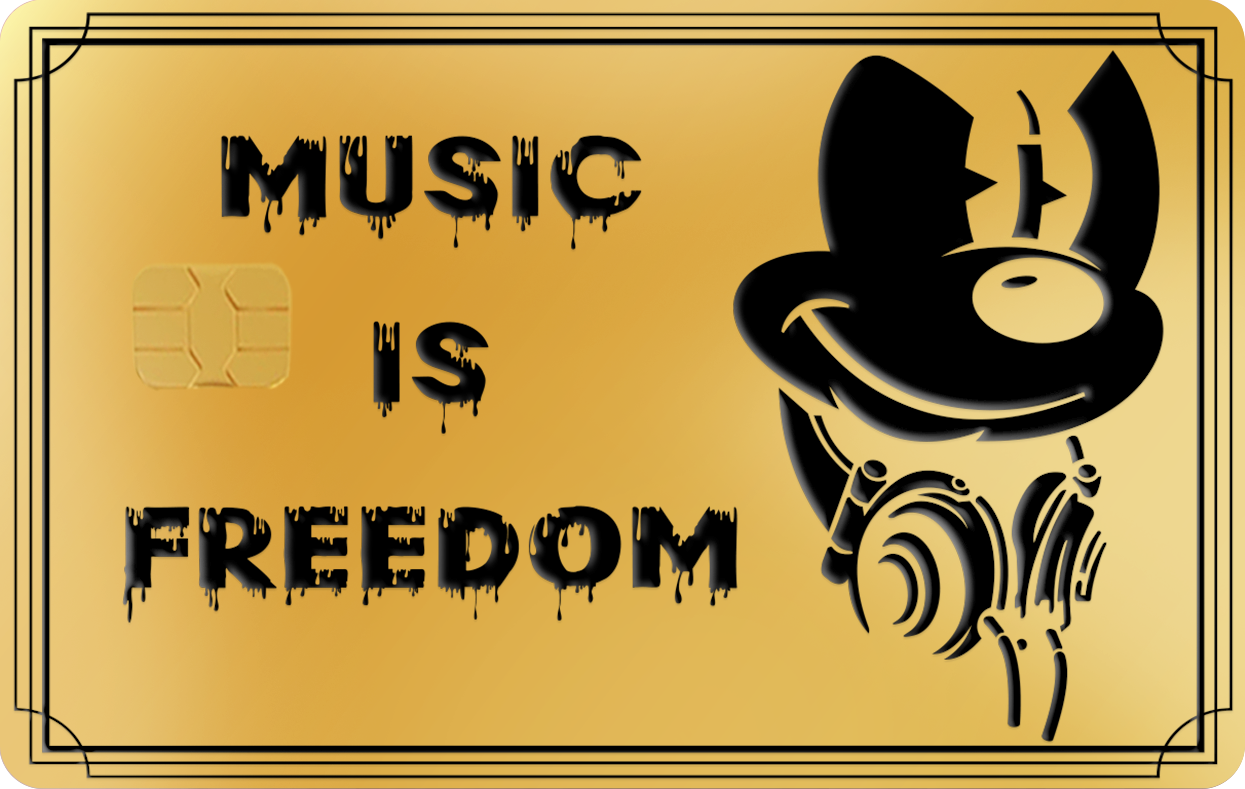 MUSIC IS FREEDOM MICKEY MUSIC IS FREEDOM MICKEY, Card Color Options: 24K Gold Plated