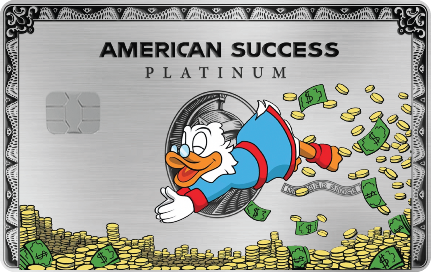 SCROOGE MONEY DIVE 2, Card Color Options: Brushed Platinum