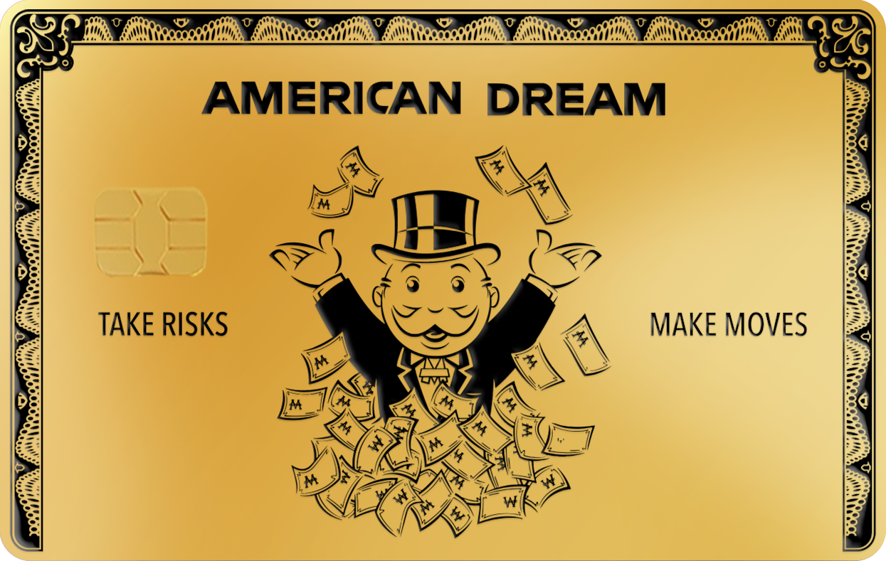 MONOPOLY AMERICAN DREAM, Card Color Options: 24K Gold Plated