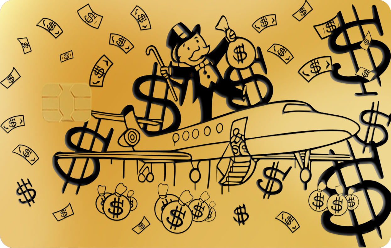 MONOPOLY MONEY JET, Card Color Options: 24K Gold Plated