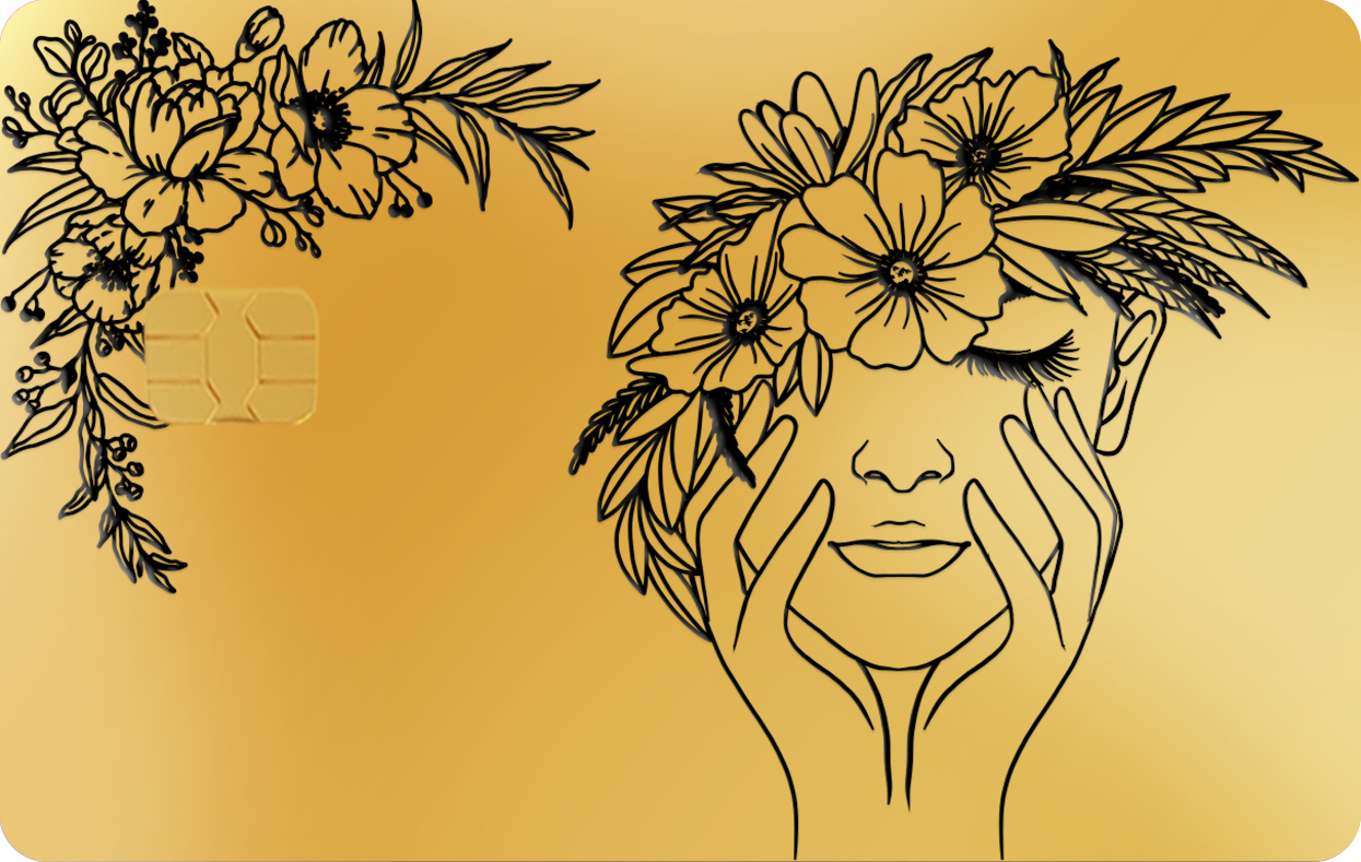 FACIAL FLOWERS, Card Color Options: 24K Gold Plated
