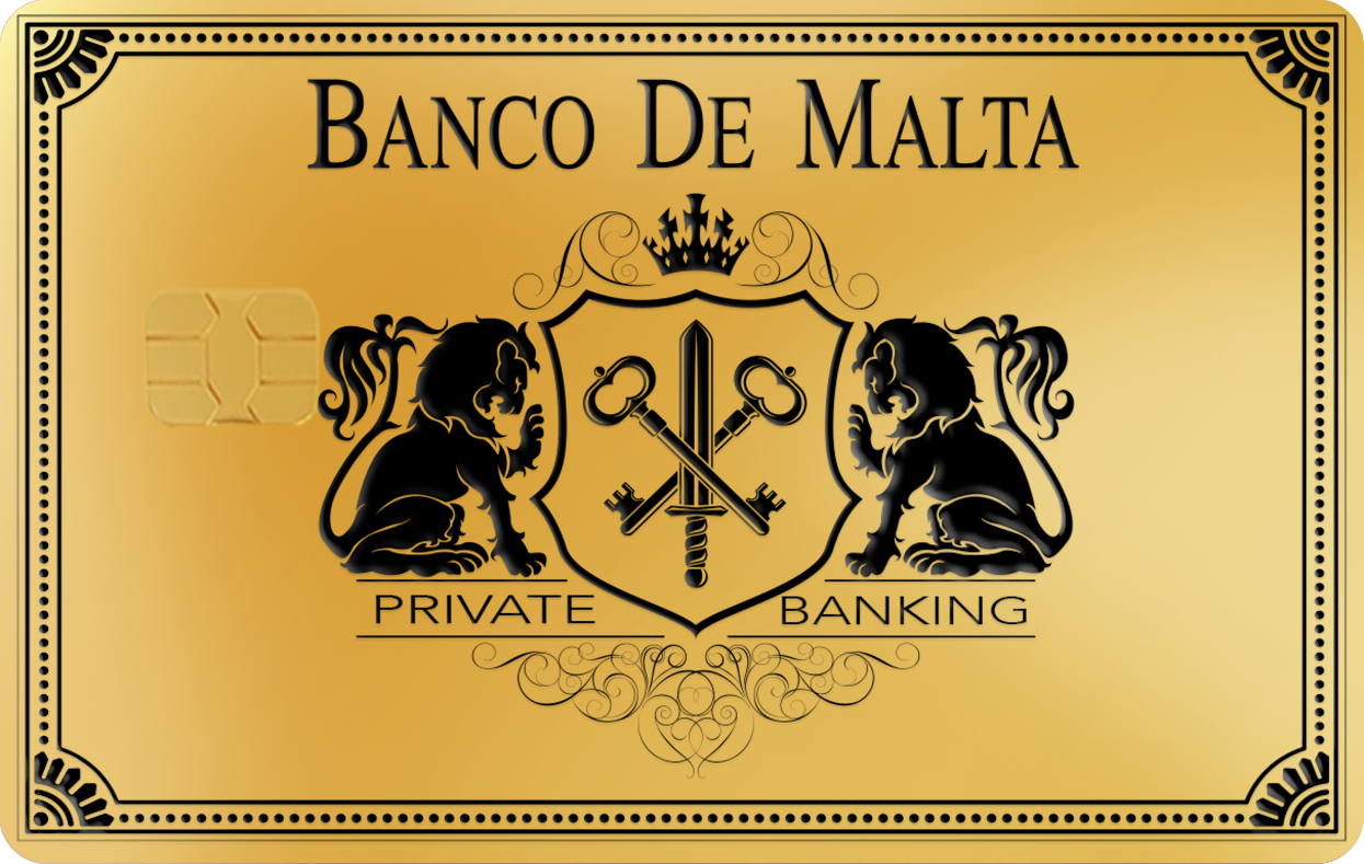BANCO DE MALTA PRIVATE BANKING, Card Color Options: 24K Gold Plated