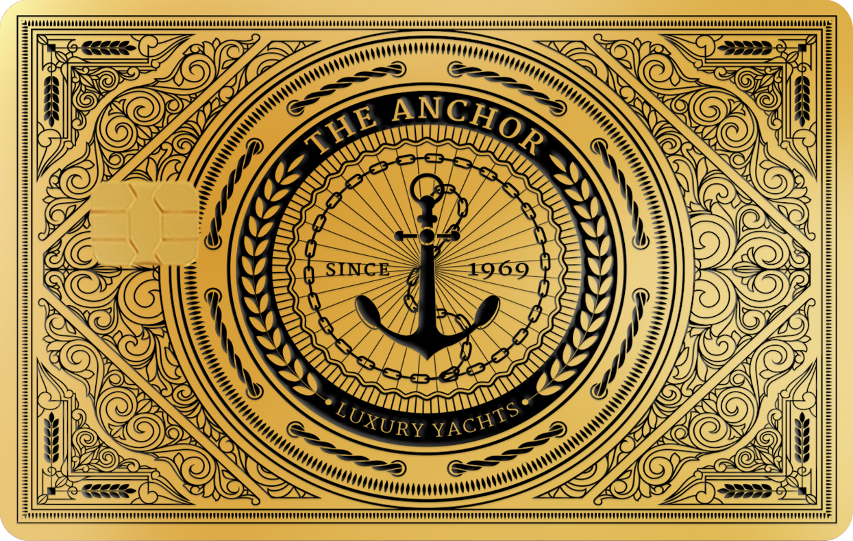 LUXURY YACHTS, Card Color Options: 24K Gold Plated