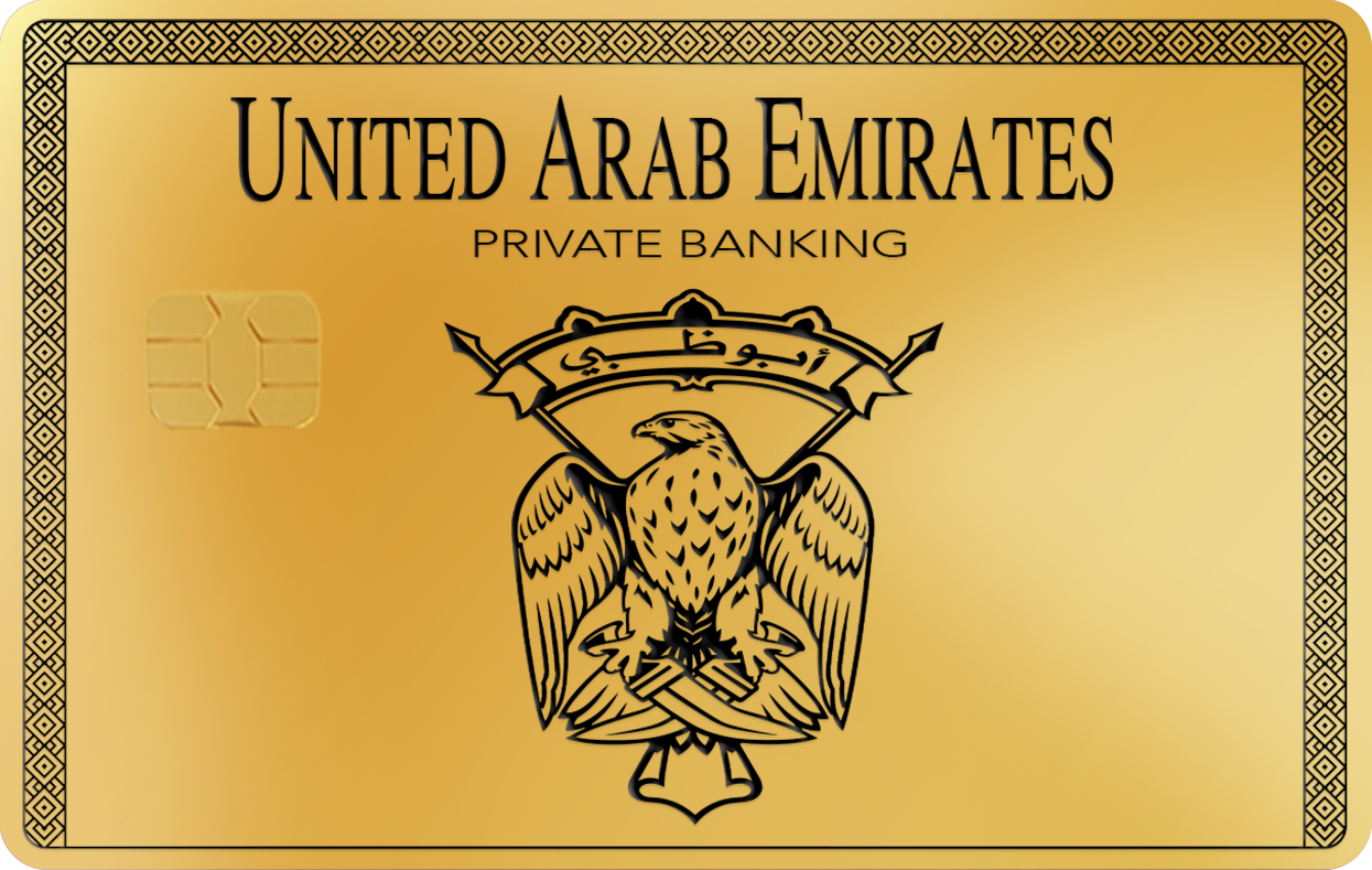 UNITED ARAB EMIRATES PRIVATE BANKING UNITED ARAB EMIRATES PRIVATE BANKING, Card Color Options: 24K Gold Plated