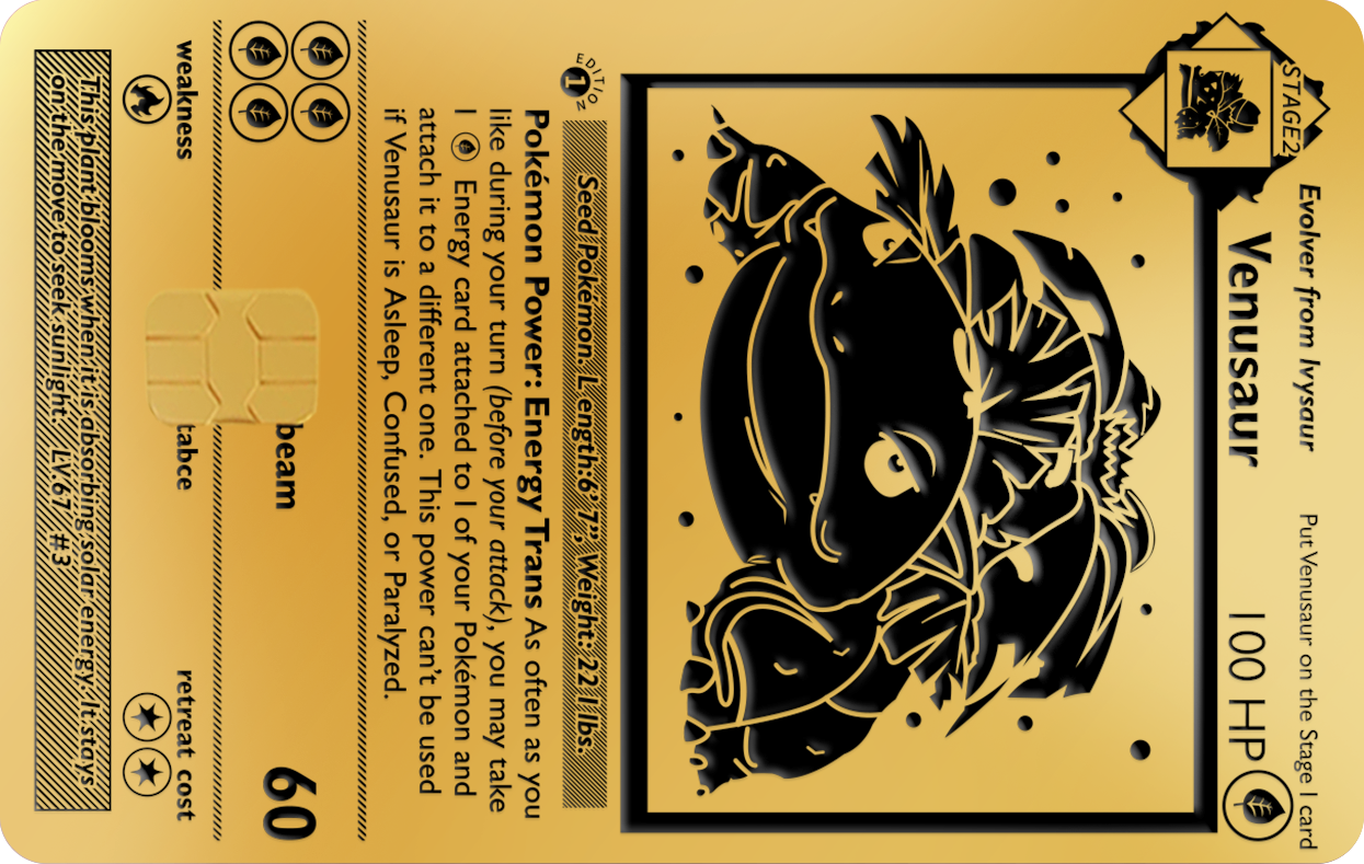 VENUSAUR VENUSAUR, Card Color Options: 24K Gold Plated