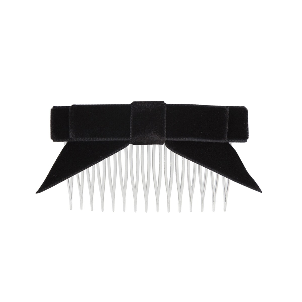Hair Bow Velvet with Comb &amp; Tail, Colour: black