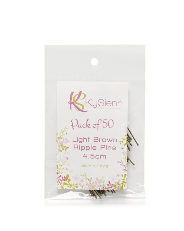 Ripple Pins 4.5cm x 50, Colour: Light Brown