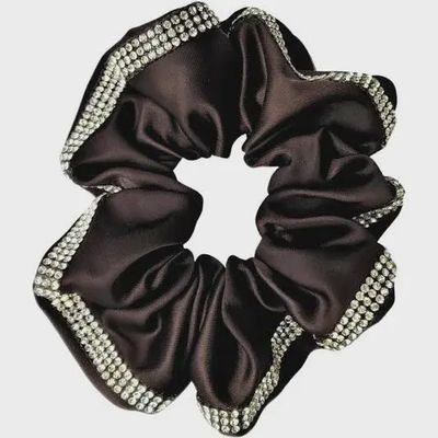 Black Diamante Scrunchie