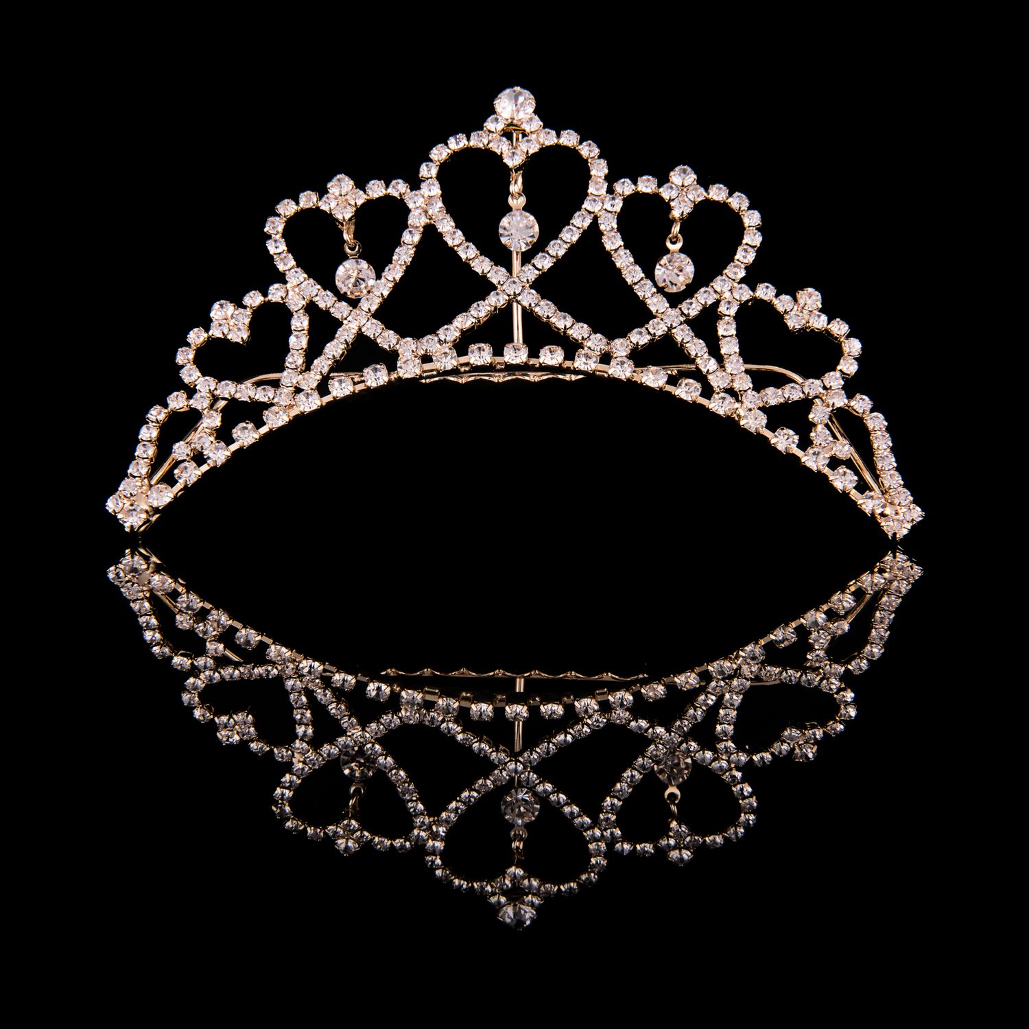 Medium Heart Gold Tiara