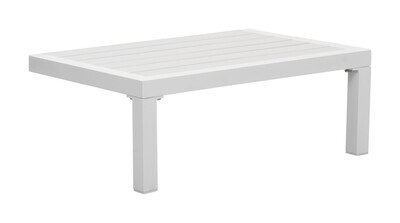 White Aluminum and Wood Side Table White Aluminum and Wood Side Table