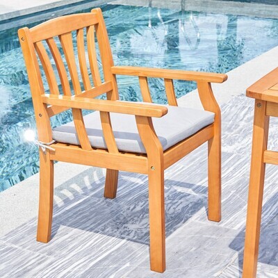 Light Wood Dining Armchair with Vertical Slats Light Wood Dining Armchair with Vertical Slats