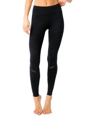 Athletique Low-Waisted Ribbed Leggings With Hidden Pocket and Mesh Panels