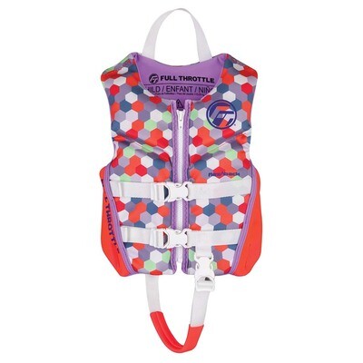 Full Throttle Child Rapid-Dry Flex-Back Life Jacket - Pink