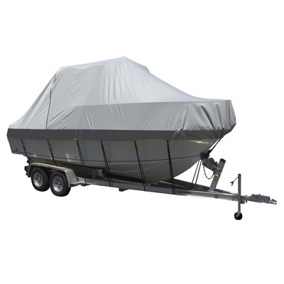 Carver Performance Poly-Guard Specialty Boat Cover f/23.5' Walk Around Cuddy & Center Console Boats - Grey