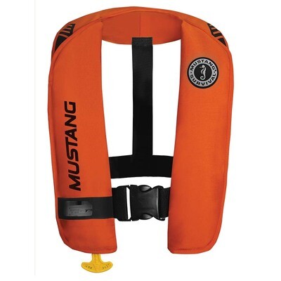 Mustang MIT 100 Inflatable Automatic PFD w/Reflective Tape - Orange/Black