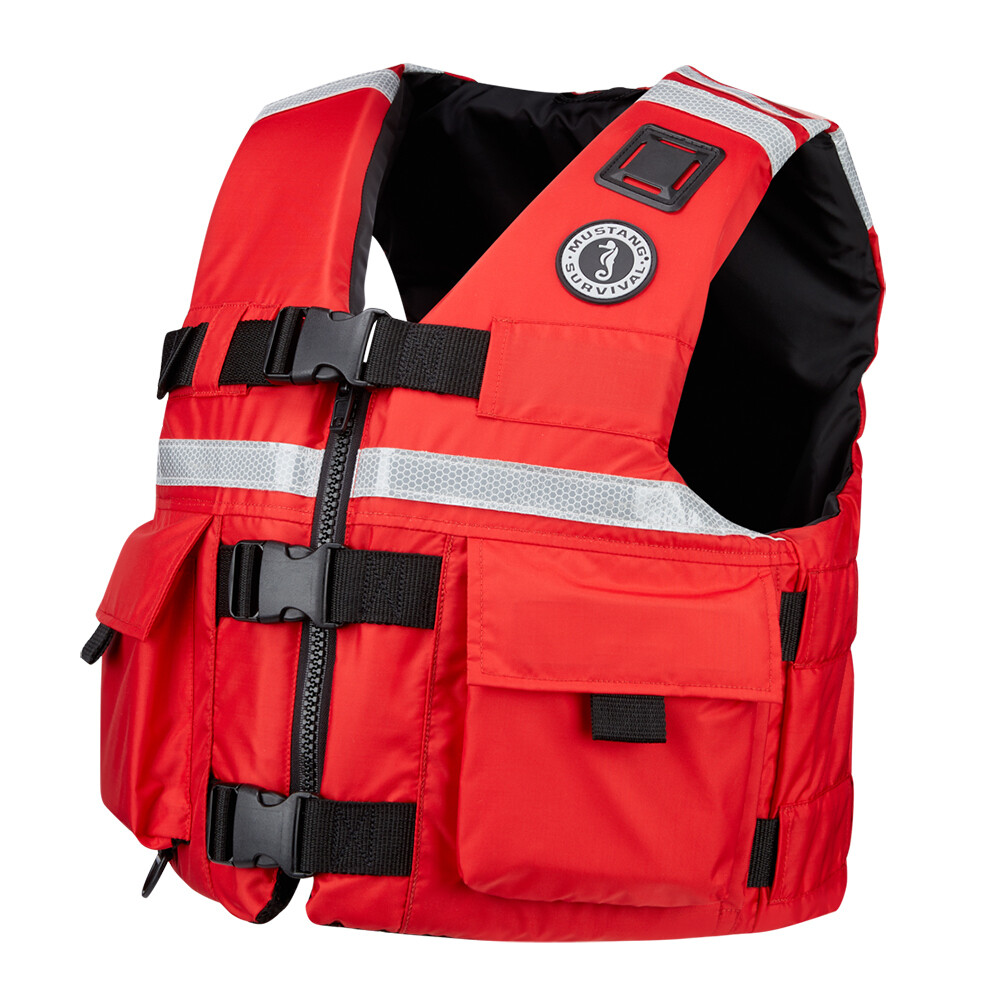 Mustang SAR Vest w/SOLAS Reflective Tape - Red - Small