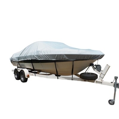 Carver Flex-Fit PRO Polyester Size 2 Boat Cover f/V-Hull Runabout or Tri-Hull Boats I/O or O/B - Grey