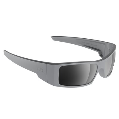 H2Optix Waders Sunglasses Matt Grey, Grey Silver Flash Mirror Lens Cat.3 - AntiSalt Coating w/Floatable Cord