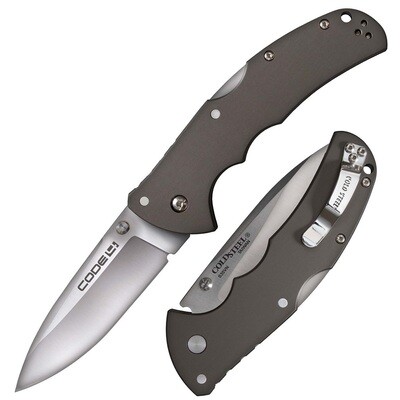 Cold Steel Code 4 Spear Point Folding Knife 3-1/2" S35vn Satin Plain Blade Aluminum Handles