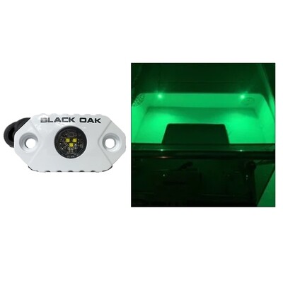 Black Oak Rock Accent Light - Green - White Housing Black Oak Rock Accent Light - Green - White Housing