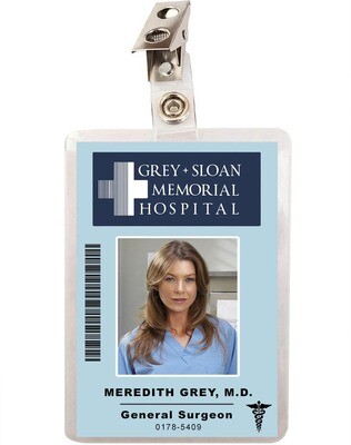 Grey&#39;s Anatomy Meredith Grey Sloan Memorial Hospital ID Badge