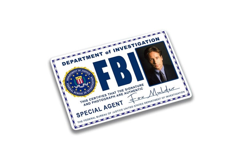 X FILES Fox Mulder FBI ID Card